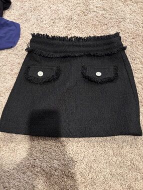 KATIEJ NYC Black Tweed skirt